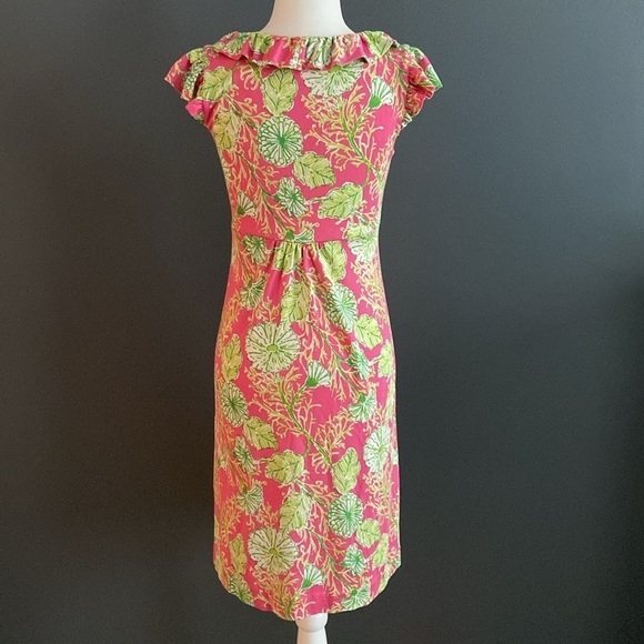NWOT Lilly Pulitzer tropical flowers silk sun dress - Picture 5 of 12